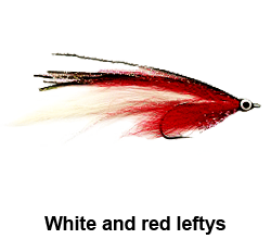 curso de pesca con mosca - moscas - streamers - white and red leftys