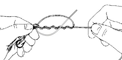 Curso de pesca con mosca - Nudos - Nudo clinch mejorado